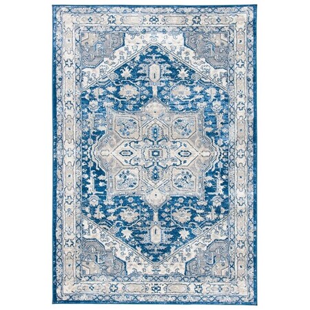 Safavieh 6 x 9 ft. Brentwood Transitional Rectangle Power Loomed Rug Navy & Grey BNT852N-6